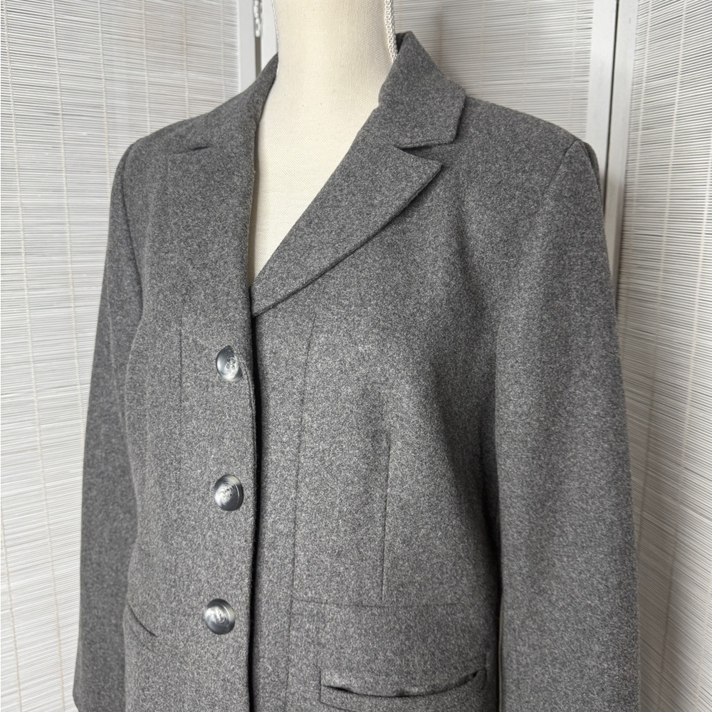 Pendleton Gray Blazer Classic Wool Design Size M - image 2